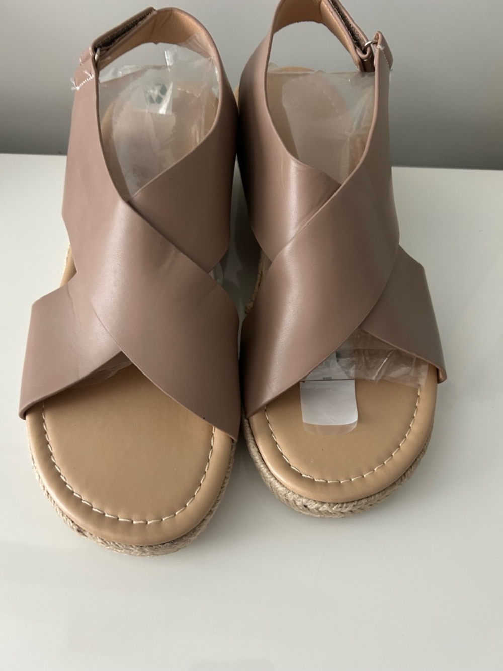 Women's Crisscross Espadrille Sandals in Taupe
